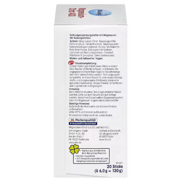 ساشه منیزیم سیترات 400 میولیس بسته 20 عددی