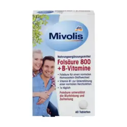 قرص فولیک اسید 800 + ویتامین B میوولیس Mivolis