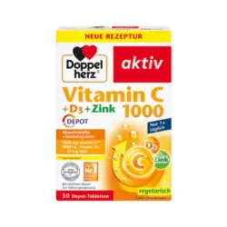 قرص ویتامین C + D3 + Zinc 1000 دوپل هرز 30 عددی