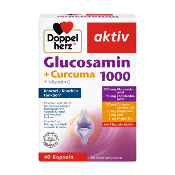 قرص گلوکوزامین+کورکوما 1000 دوپل هرز 40 عددی