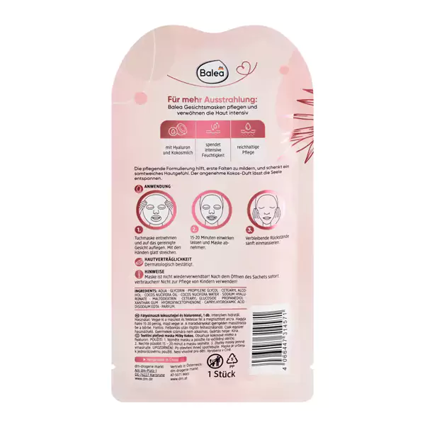 ماسک ورقه ای صورت باله آ مدل نارگیل و شیر