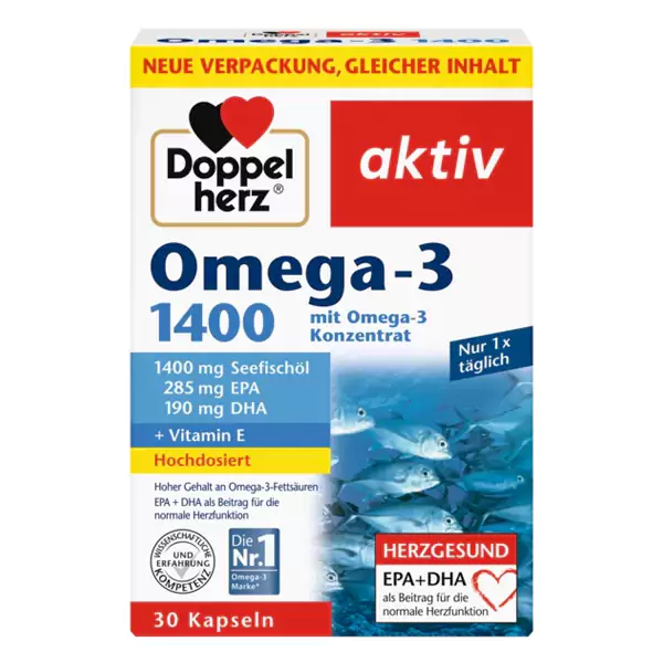 کپسول امگا 3 1400 و ویتامین E دوپل هرز آلمان