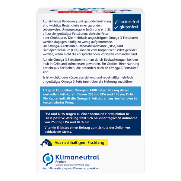 قرص Omega 3 دوز 1400 و ویتامین E دوپل هرز آلمان 90 عددی