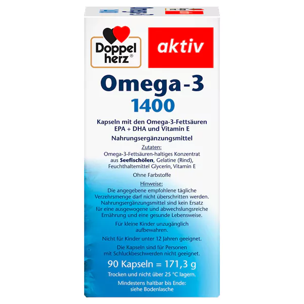 قرص Omega 3 دوز 1400 و ویتامین E دوپل هرز آلمان 90 عددی