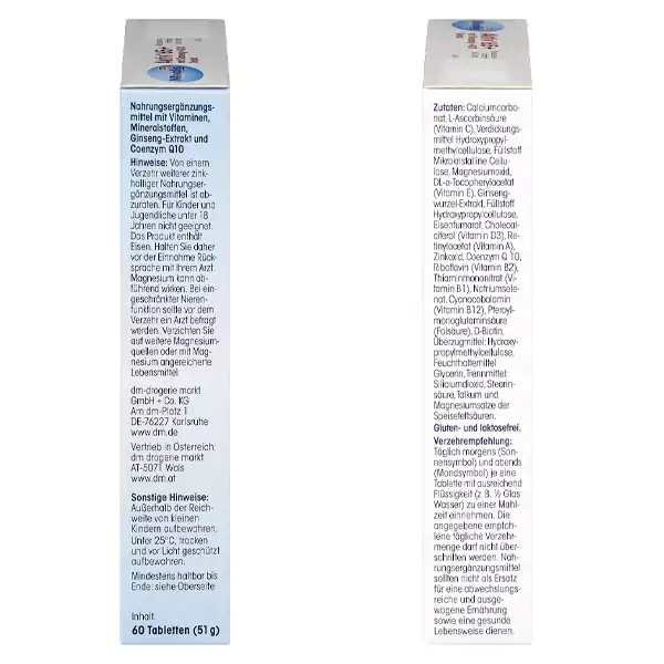 قرص مولتی ویتامین بالای 65 سال + جینسینگ + Q10 میوولیس 60 عددی