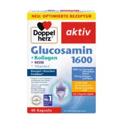 کپسول گلوکزامین 1600 با کلاژن و MSM و ویتامین C دوپل هرز آلمان 40 عددی